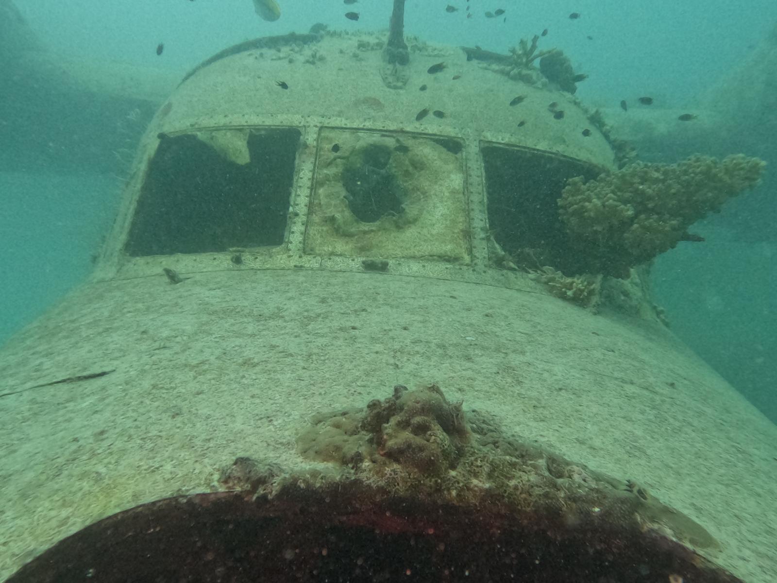 Unterwasser-Wrack mit Korallen